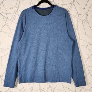 Lululemon Blue Vented Crewneck Athletic Long Sleeve Crewneck T-Shirt